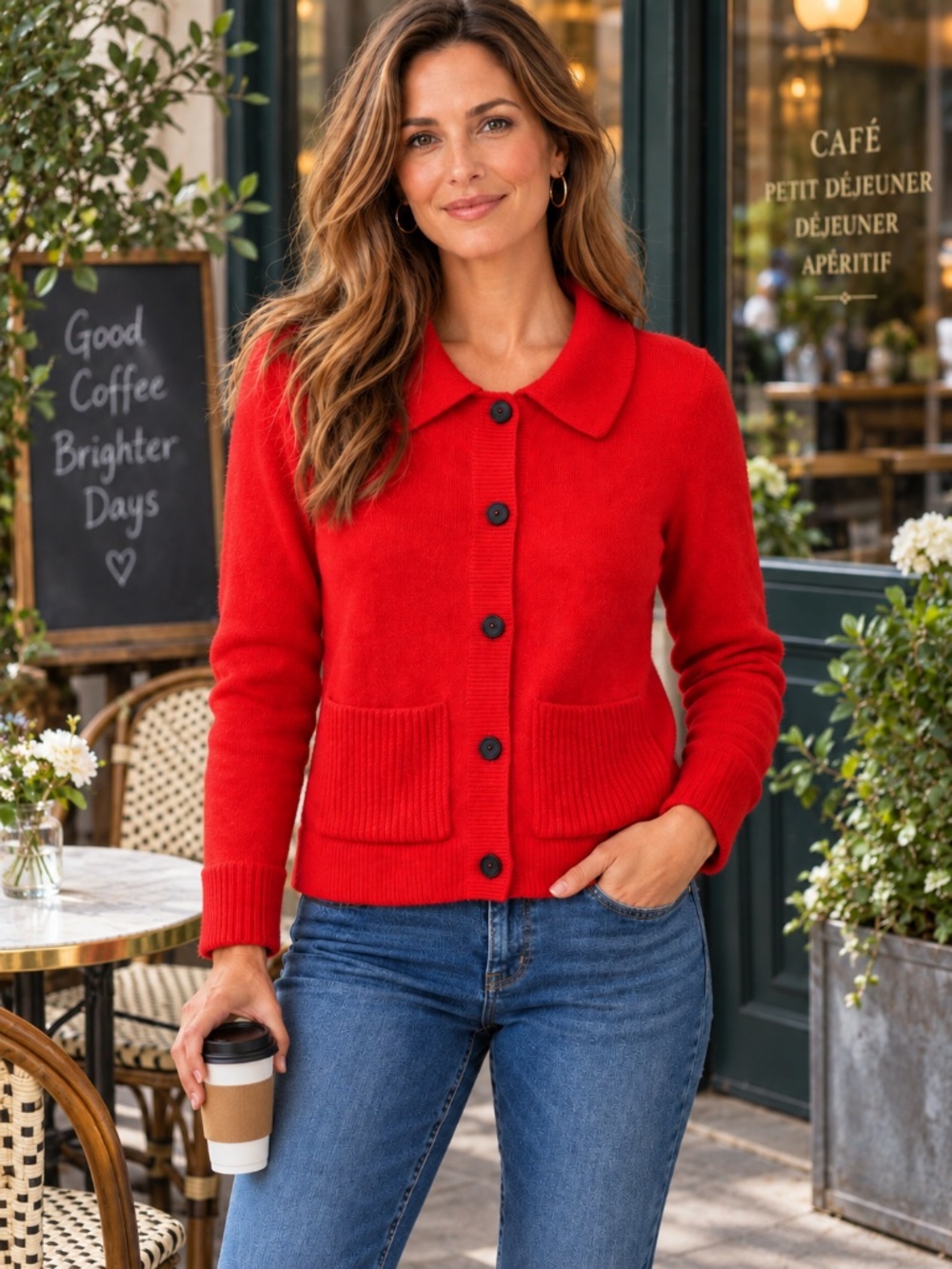 Boden Collared Button Front Cardigan Sweater Wool Alpaca Blend